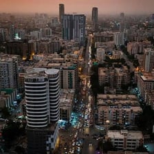 A view of Karachi, Pakistan, showing its urban skyline.