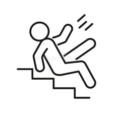 An illustration showing a person at risk of falling.