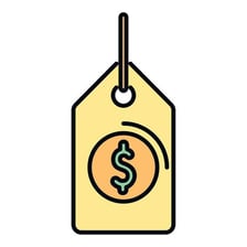 A price tag representing the value of an item