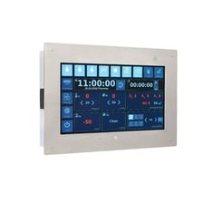 A machine being operated through a control panel