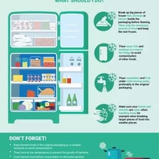 Frozen food thawing on a kitchen surface