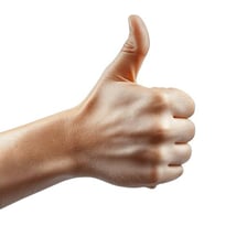 A person giving a thumbs-up to indicate approval