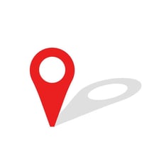 A map showing a precise location marked with a red pin