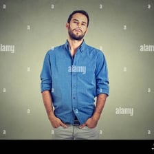 A person displaying an overly confident, boastful manner.