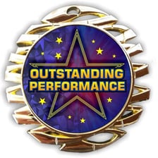 A gold star representing excellent performance.