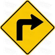 A road making a sudden sharp turn