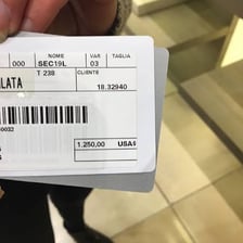 A luxury item displayed with a high price tag.