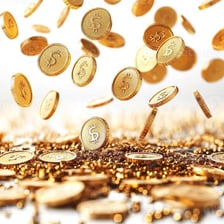 A pile of gold coins representing greed