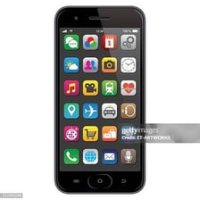 A smartphone displaying a selection of app icons