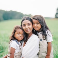 A mother pictured with her child.