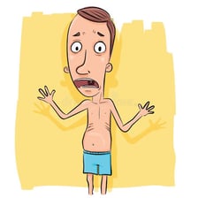 A cartoon depiction of a physically slight person.