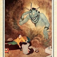 An artistic depiction of a supernatural djinn spirit