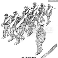 An illustration suggesting organised criminal activity.