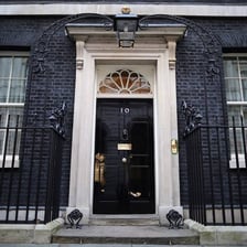 The black front door of 10 Downing Street in London