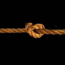 A rope pulled tight between two points.