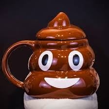 A large drinking mug shown beside a cartoon representation of a foolish person.