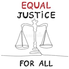 Symbolic imagery representing ideals such as justice and equality.