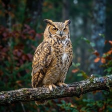 An owl perched on a branch, evoking the traditional image of wisdom.