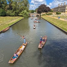 Punts on the River Cam in Cambridge