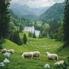 A green meadow used as pasture
