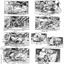 A storyboard showing a sequence of scenes