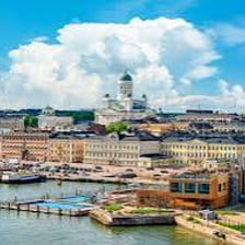 A view of Helsinki’s waterfront and city skyline.
