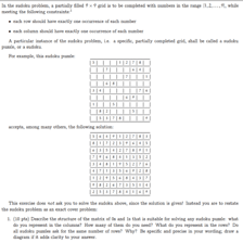 A partially completed Sudoku number grid