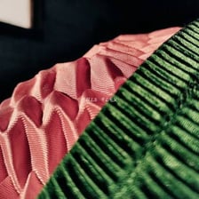 Fabric showing a series of regular pleats
