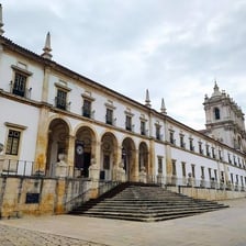 The exterior of a historic monastery