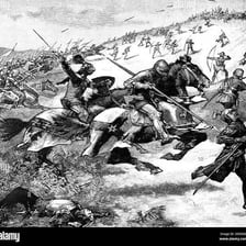 A chaotic close-quarters fight involving multiple combatants