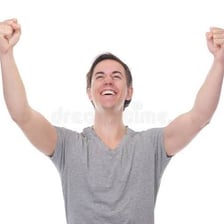 A smiling person expressing clear happiness.