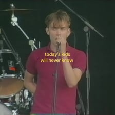 The Britpop band Blur performing on stage