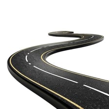 A long road extending into the distance, suggesting the passage of time