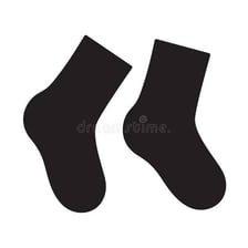 A pair of socks displayed as hosiery