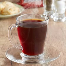 A cup of decaffeinated coffee.