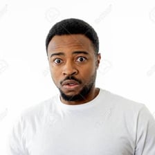 A person showing a frightened expression