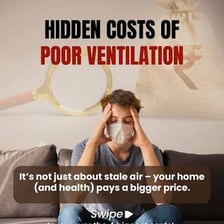 A closed, poorly ventilated room with no visible fresh-air circulation