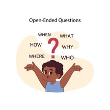 An illustration representing an open-ended question with multiple possible responses
