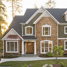 The exterior of a house serving as a dwelling