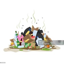 Garbage producing a visibly unpleasant smell
