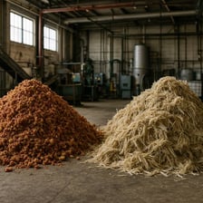 A secondary material produced alongside a main manufactured product