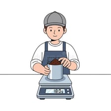 An object being weighed on a set of scales.