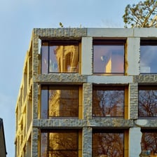 A deliberately unattractive building illustrating an ugly appearance.