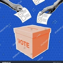 Voters casting ballots in a referendum