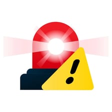 A warning sign indicating an urgent situation.