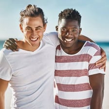 Two brothers standing together for a portrait