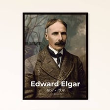 A portrait of English composer Edward Elgar