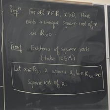 A mathematical proof written on a blackboard
