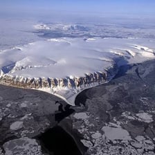 A broad sheet of ice forming a polar ice cap