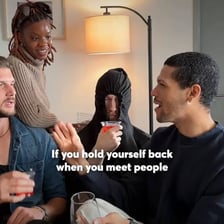 A person responding confidently in a conversation.